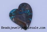 NGP183 40*45mm heart chrysocolla gemstone pendant jewelry