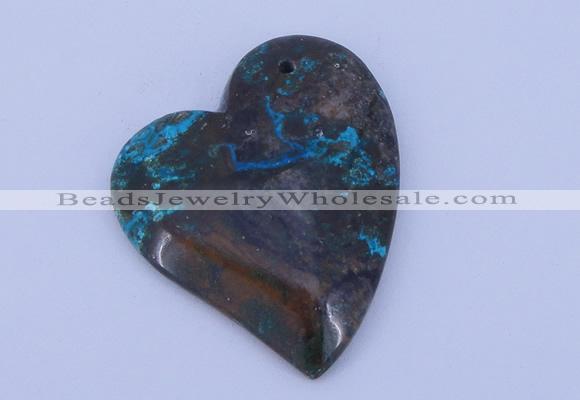 NGP183 40*45mm heart chrysocolla gemstone pendant jewelry