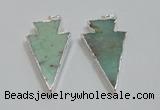 NGP1830 25*45mm arrowhead australia chrysoprase pendants