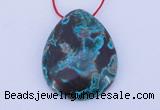 NGP185 30*38mm flat teardrop chrysocolla gemstone pendant jewelry