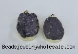 NGP1857 35*40mm - 35*45mm freeform druzy amethyst pendants