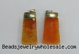 NGP1905 18*40mm - 20*50mm trapezoid agate gemstone pendants