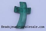 NGP191 30*51mm cross synthetic malachite gemstone pendant jewelry