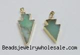 NGP1918 16*30mm - 20*38mm arrowhead australia chrysoprase pendants