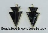 NGP1923 28*50mm - 30*55mm arrowhead agate gemstone pendants