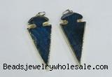 NGP1926 30*65mm arrowhead agate gemstone pendants wholesale