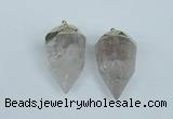 NGP1936 18*35mm - 20*40mm faceted nuggets white crystal pendants