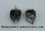 NGP1937 18*35mm - 20*40mm faceted nuggets smoky quartz pendants