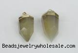 NGP1938 18*35mm - 20*40mm faceted nuggets yellow phantom quartz pendants