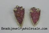 NGP1940 20*30mm - 25*50mm arrowhead druzy agate gemstone pendants