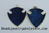 NGP1964 47*57mm arrowhead agate gemstone pendants wholesale