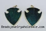 NGP1965 47*57mm arrowhead agate gemstone pendants wholesale