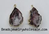 NGP1969 25*40mm - 30*50mm freeform druzy agate gemstone pendants