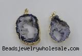 NGP1970 25*40mm - 30*50mm freeform druzy agate gemstone pendants