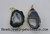 NGP1971 25*40mm - 30*50mm freeform druzy agate gemstone pendants