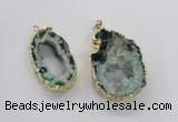 NGP1972 25*40mm - 30*50mm freeform druzy agate gemstone pendants