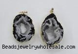 NGP1973 25*40mm - 30*50mm freeform druzy agate gemstone pendants