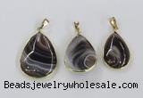 NGP1976 18*25mm - 25*35mm teardrop Botswana agate pendants