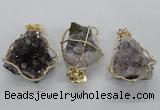 NGP1992 35*40mm - 40*45mm freeform druzy amethyst pendants