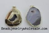 NGP1995 35*45mm - 40*50mm freeform plated druzy agate pendants