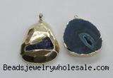 NGP1998 35*45mm - 40*50mm freeform plated druzy agate pendants