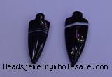 NGP2050 15*40mm - 18*45mm arrowhead striped agate pendants