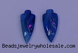 NGP2054 15*40mm - 18*45mm arrowhead striped agate pendants