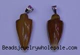 NGP2058 15*40mm - 18*45mm arrowhead striped agate pendants