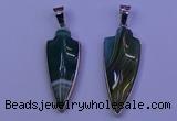 NGP2062 15*40mm - 18*45mm arrowhead striped agate pendants