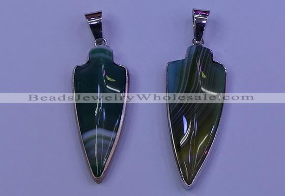 NGP2062 15*40mm - 18*45mm arrowhead striped agate pendants