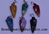 NGP2063 15*40mm - 18*45mm arrowhead striped agate pendants