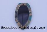 NGP210 30*50mm fashion dyed imperial jasper & black stone pendant