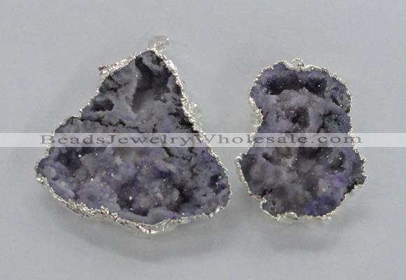 NGP2103 40*50mm - 55*65mm freeform druzy agate gemstone pendants