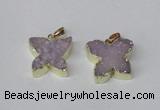 NGP2111 15*20mm - 18*25mm butterfly druzy agate gemstone pendants