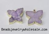 NGP2118 22*30mm - 25*30mm butterfly druzy agate gemstone pendants