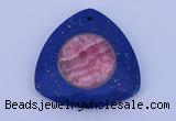 NGP213 45*45mm fashion dyed rhodochrosite & lapis lazuli gemstone pendant