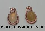 NGP2132 18*32mm agate gemstone pendants with crystal pave alloy settings