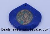 NGP214 45*50mm fashion dyed imperial jasper & lapis lazuli gemstone pendant