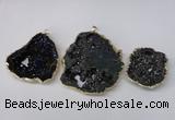 NGP2210 30*40mm - 45*55mm freeform plated druzy agate pendants