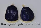 NGP2216 30*40mm - 40*45mm freeform druzy agate gemstone pendants