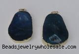 NGP2218 30*40mm - 40*45mm freeform druzy agate gemstone pendants