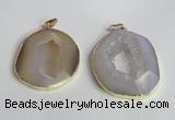 NGP2221 30*40mm - 40*45mm freeform druzy agate gemstone pendants