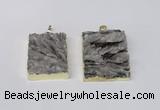 NGP2249 30*40mm - 40*45mm rectangle druzy agate gemstone pendants