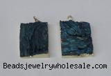 NGP2250 30*40mm - 40*45mm rectangle druzy agate gemstone pendants