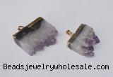 NGP2252 25*35mm - 35*40mm freeform druzy amethyst pendants