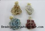 NGP2281 35*45mm - 45*50mm freeform druzy agate gemstone pendants