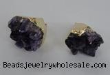 NGP2291 25*30mm - 30*35mm nuggets druzy amethyst pendants