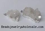 NGP2328 20*30mm - 25*35mm nuggets druzy quartz pendants