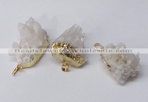 NGP2335 20*30mm - 25*35mm nuggets druzy quartz pendants