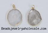 NGP2352 25*35mm - 35*45mm freeform quartz gemstone pendants